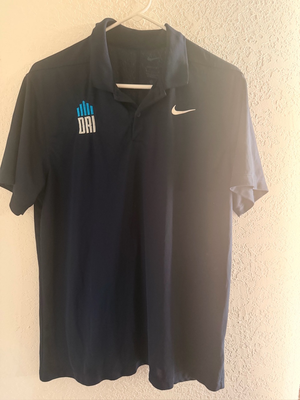 Nike Navy Blue Dri-FIT Polo with White Swoosh